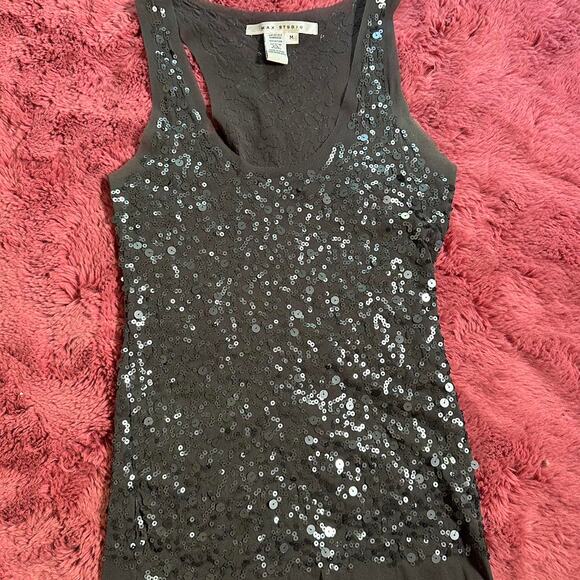 Y2k gray max studio sequin mesh cami - Picture 4 of 6